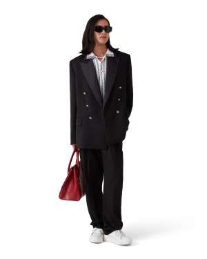 Wool Five Pleat Tailored Trousers