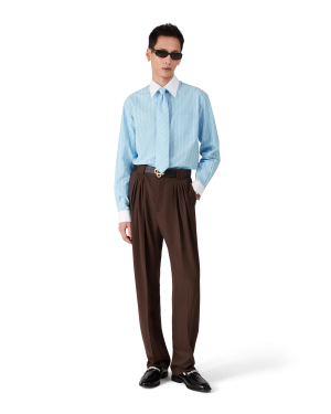 Wool Five Pleat Trousers