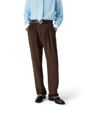 Wool Five Pleat Trousers