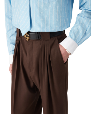 Wool Five Pleat Trousers
