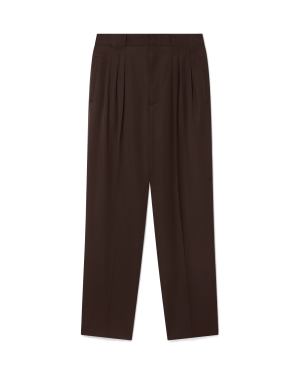 Wool Pleated Tailored Trousers