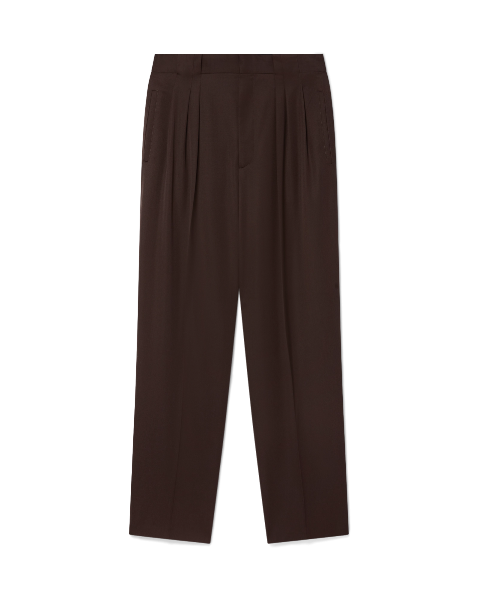 Wool Pleated Tailored Trousers