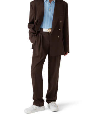 Wool Pleated Tailored Trousers