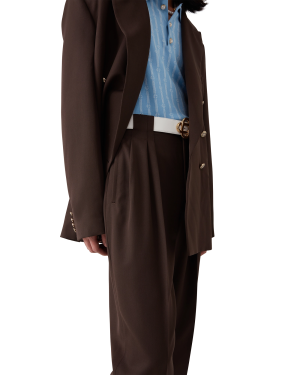 Wool Pleated Tailored Trousers