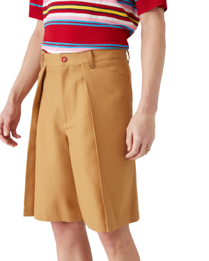 Wool Pleated Shorts