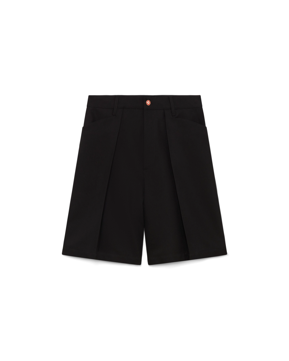 Wool Pleated Tailored Shorts