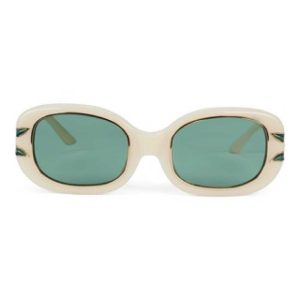 Acetate & Metal Oval Sunglasses
