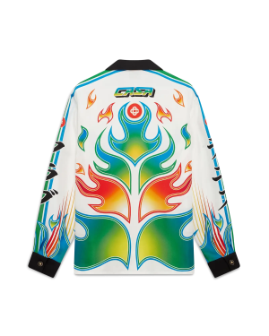 Flame Laurel  Long Sleeve Silk Twill Shirt