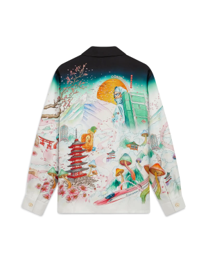 Flowers Long Sleeve Silk Twill Shirt