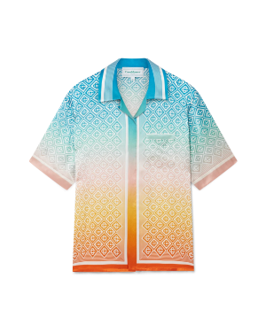 Gradient Monogram Short Sleeve Silk Shirt