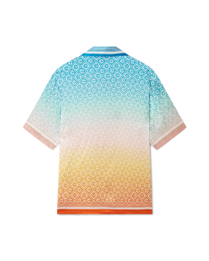 Gradient Monogram Short Sleeve Silk Shirt