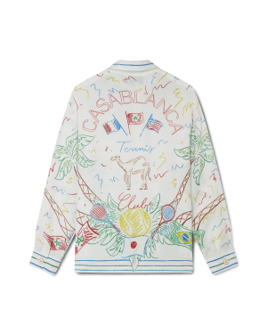 Crayon Tennis Club Long Sleeve Silk Shirt