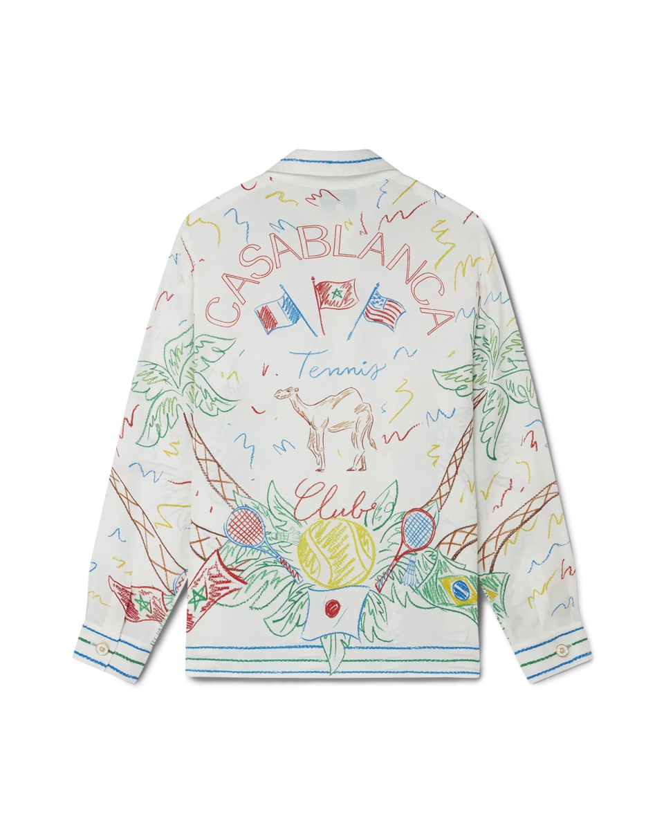 Crayon Tennis Club Long Sleeve Silk Shirt