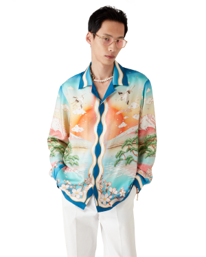Tennis Club Long Sleeve Silk Shirt