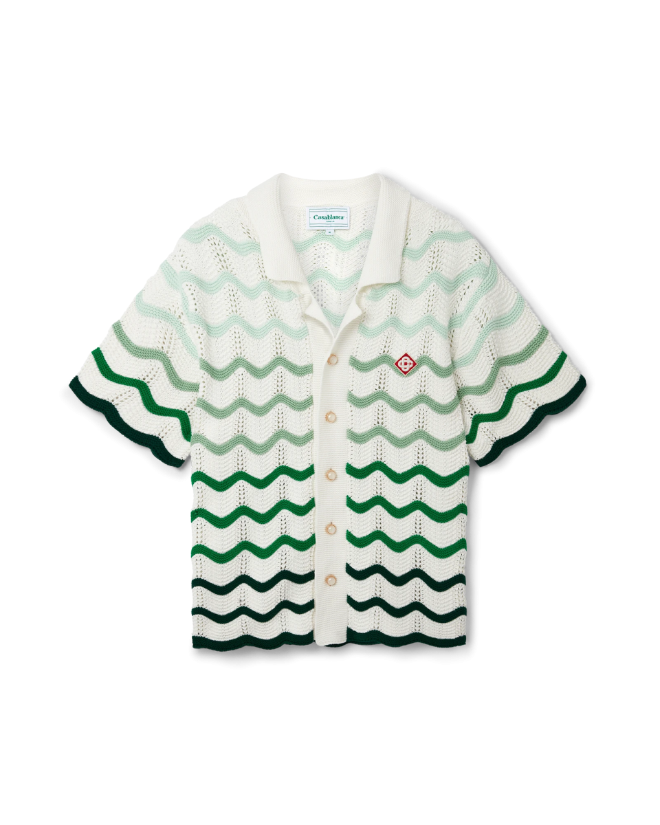 Wavy Gradient Crochet Shirt