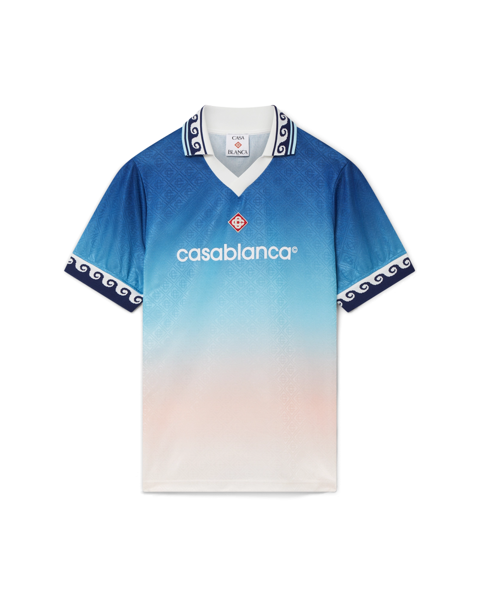 Jacquard Gradient Short Sleeve Football Shirt