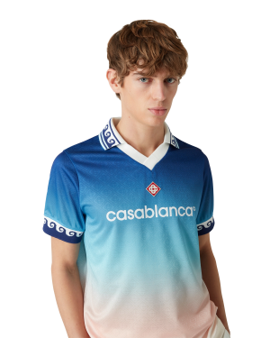 Jacquard Gradient Short Sleeve Football Shirt