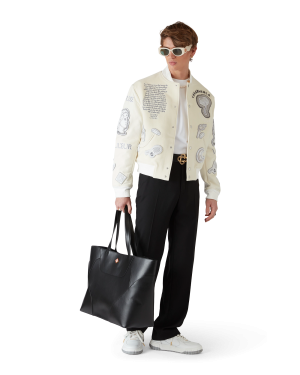 Chenille Patchwork Bomber Jacket