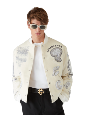 Chenille Patchwork Bomber Jacket