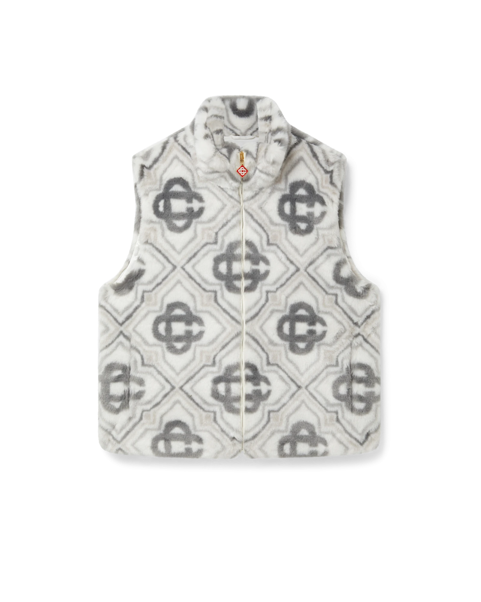 Faux Fur Monogram Gilet
