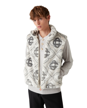 Faux Fur Monogram Gilet