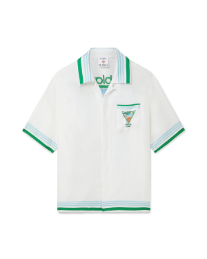 Metaphysical Tennis Icon Short-Sleeve Silk Shirt