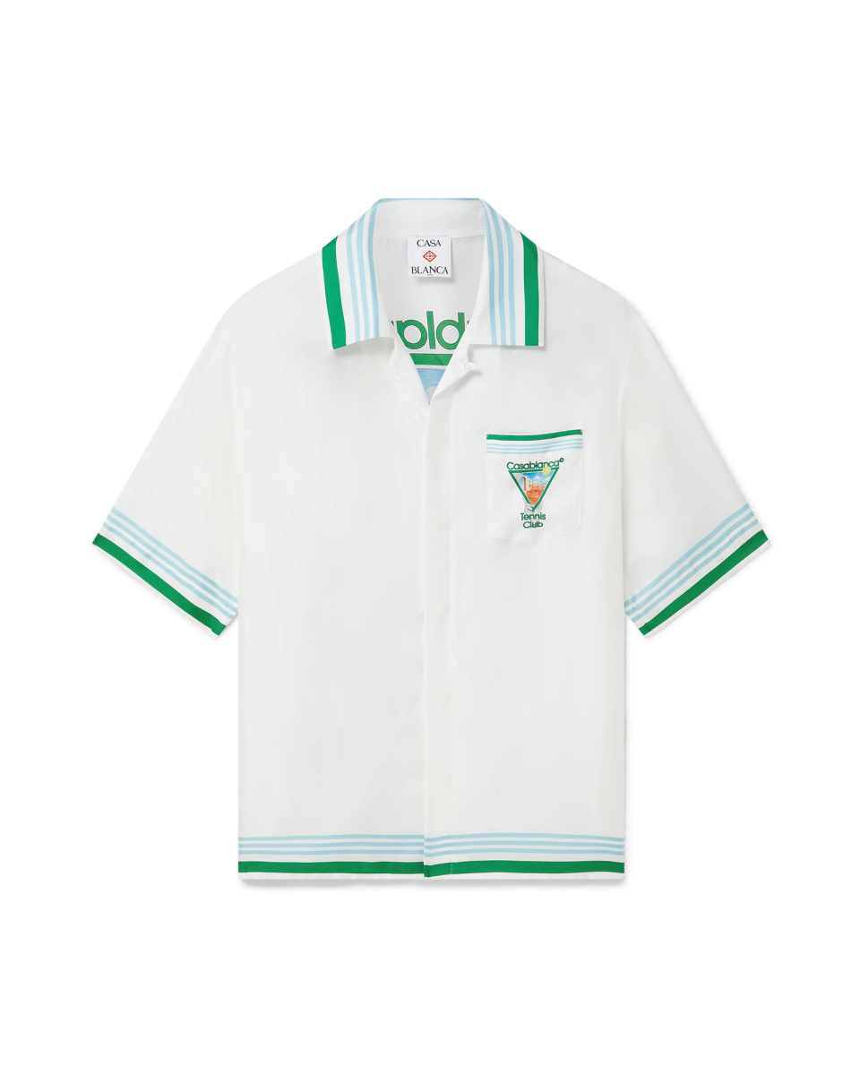 Metaphysical Tennis Icon Short-Sleeve Silk Shirt
