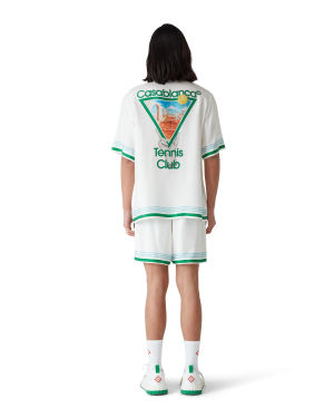 Metaphysical Tennis Icon Short-Sleeve Silk Shirt
