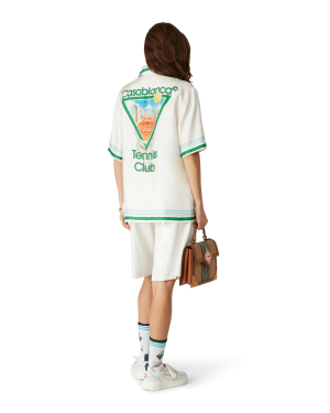 Metaphysical Tennis Icon Short-Sleeve Silk Shirt