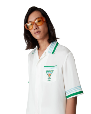 Metaphysical Tennis Icon Short-Sleeve Silk Shirt