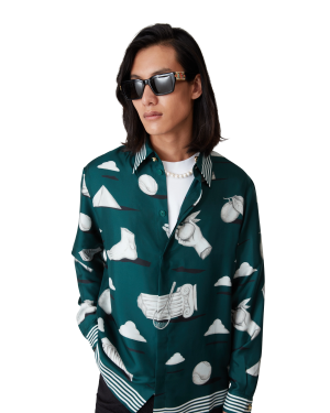 Metaphysical Long Sleeve Silk Shirt