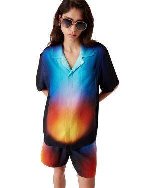 Gradient Silk Short Sleeve Shirt