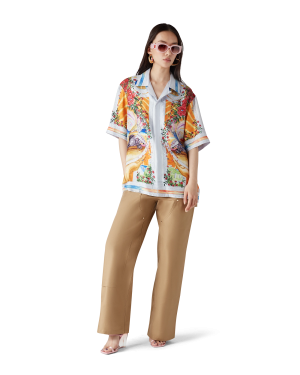 La Tornade De Rose Short Sleeve Silk Shirt