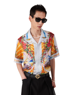 La Tornade De Rose Short Sleeve Silk Shirt