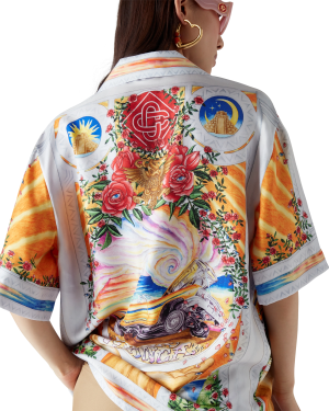 La Tornade De Rose Short Sleeve Silk Shirt