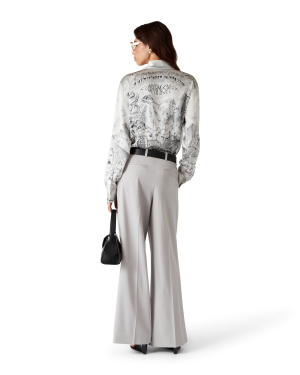 Tattoo Long Sleeve Silk Shirt