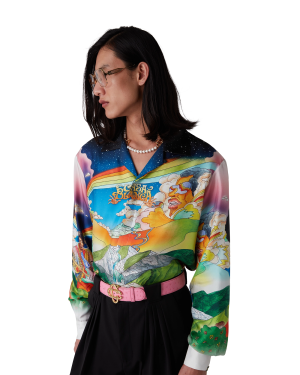La Musique Long Sleeve Silk Shirt
