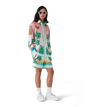 Tennis Club Long Sleeve Silk Shirt