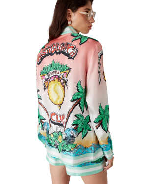 Tennis Club Long Sleeve Silk Shirt