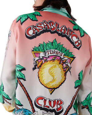 Tennis Club Long Sleeve Silk Shirt