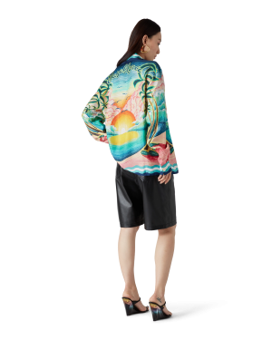 Danse De La Mer Long Sleeve Silk Shirt