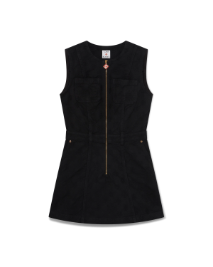 Denim Monogram Zip Dress