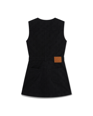 Denim Monogram Zip Dress