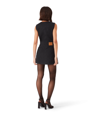 Denim Monogram Zip Dress