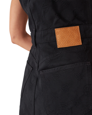 Denim Monogram Zip Dress