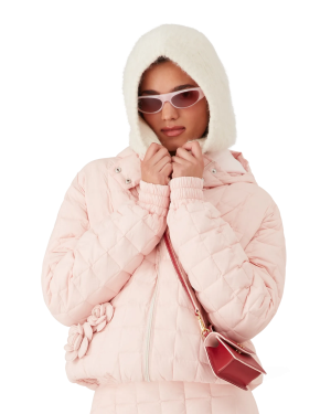 Nylon Quilted Hooded Jacket