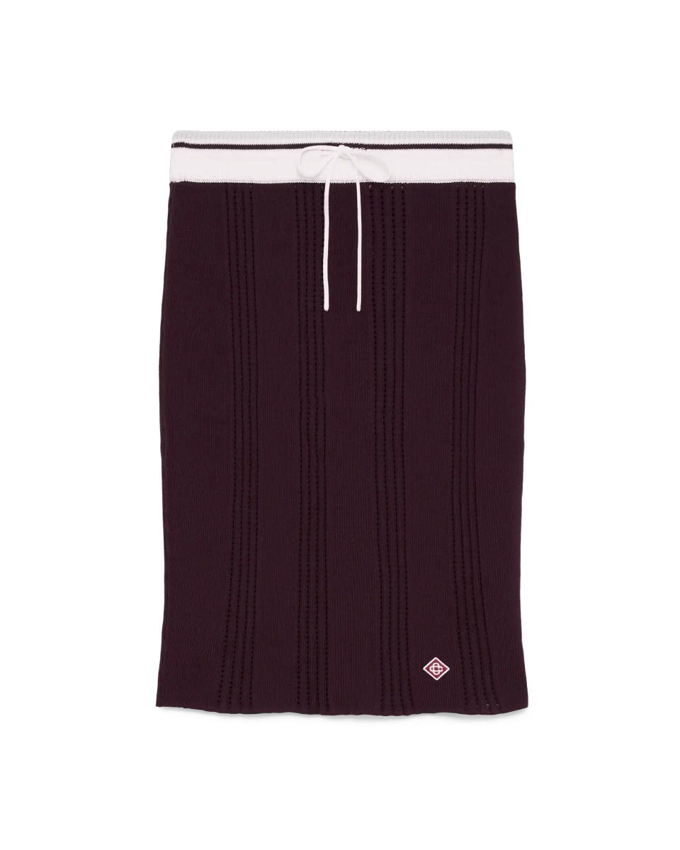 Cotton Knit Midi Skirt