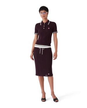 Cotton Knit Midi Skirt