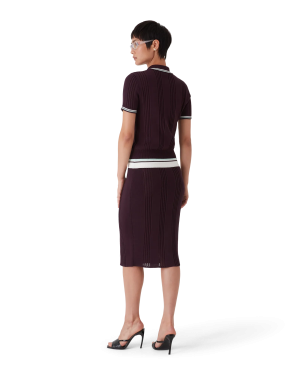 Cotton Knit Midi Skirt