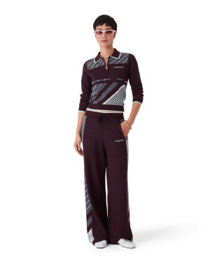 Diagonal Tennis Merino Long Sleeve Polo Shirt